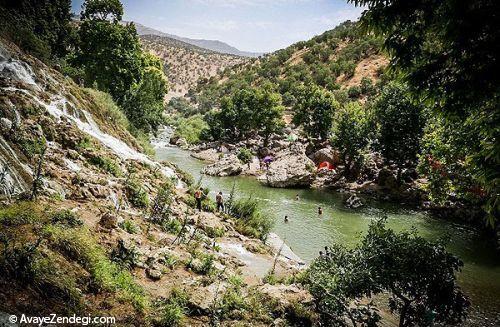 آبشار بیشه در دل کوه های زاگرس