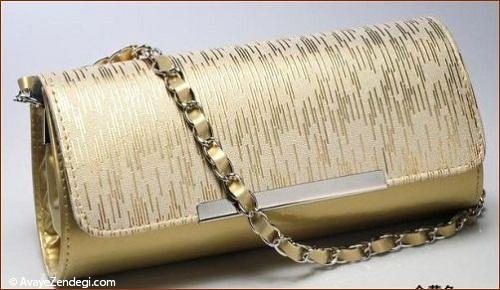 مدل های جدید کیف مجلسی دخترانه طلایی
