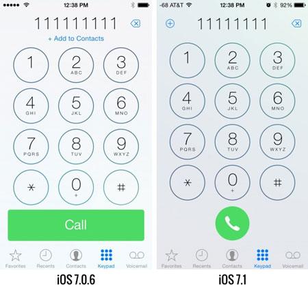 تفاوت iOS 7.1 را با 7.0.6 iOS مشاهده کنید 